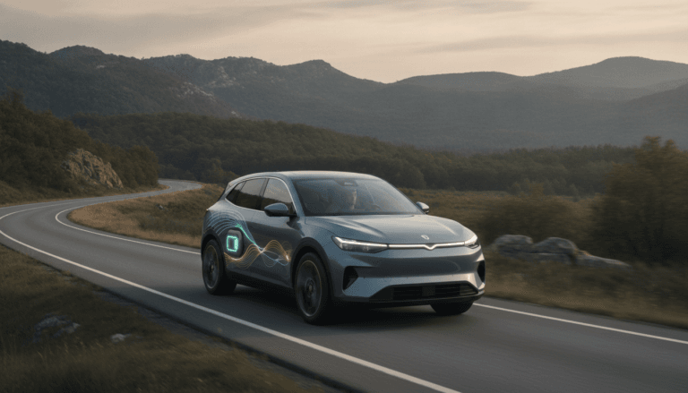 Modern electric SUV illustrating range extender EV technology on a scenic road